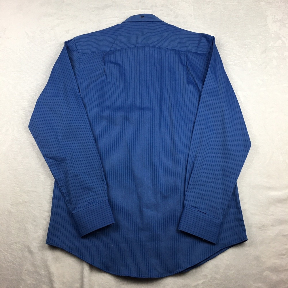 Van Heusen Dress Shirt Men's Small/Petite 14-14.5 Blue‎ Pinstripe No Iron NWT! - Picture 11 of 11